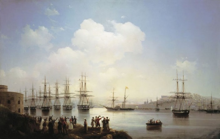 Русская эскадра на Севастопольском рейде, 1846