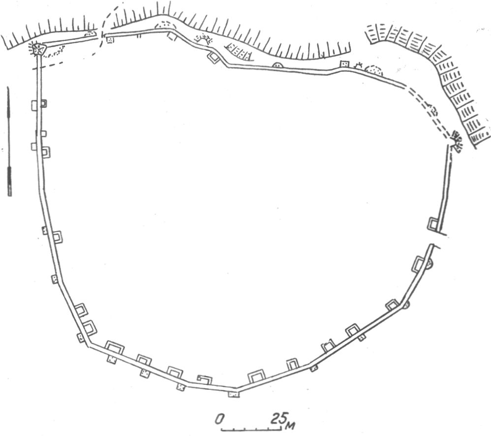 План кольцеобразного укрепления на вершине Аю-Дага