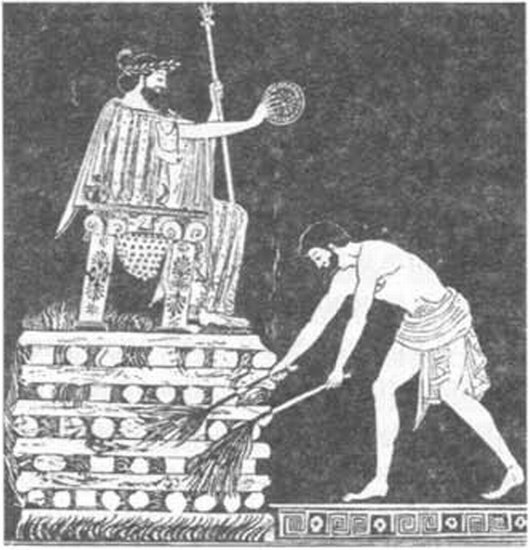 Погребальный костер. Изображение на афинской вазе около 500 г. до н. э