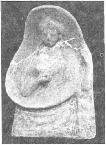 Терракотовая протома Афродиты — богини в покрывале или раковине из Херсонеса