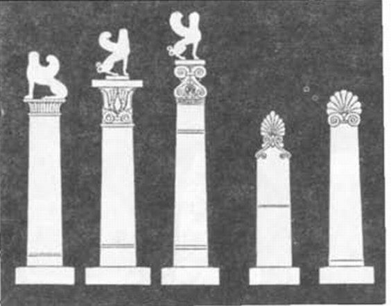 Аттические надгробия, увенчанные акротериями с растительным орнаментом (по Д. Куртц и Дж. Бордману)