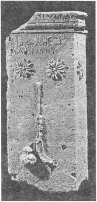 Надгробная стела конца IV — начала III вв. до н. э. с изображением стригиля и арибалла