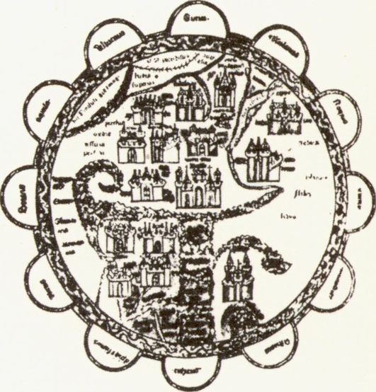'Карта мира» из аббатства Сен-Дени. XIII в