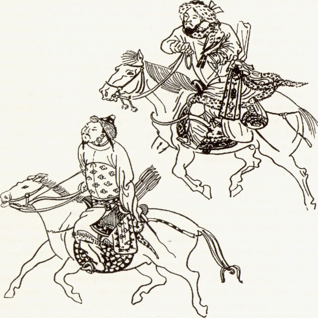 Изображение татаро-монгольских воинов. Китайская миниатюра XIII в