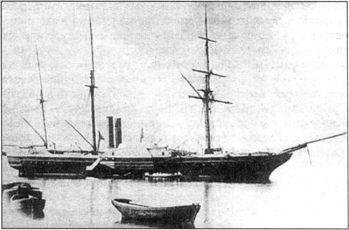 Царская яхта «Тигр» на рейде Севастополя. 1869 год