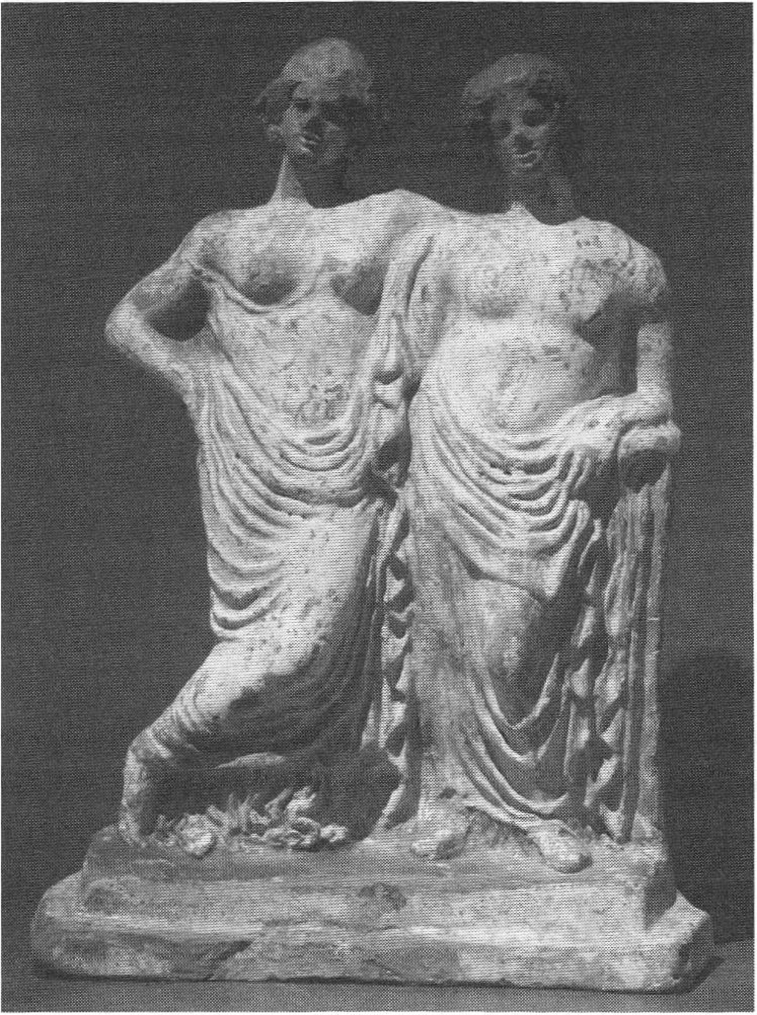 Терракотовая статуэтка стоящих юноши и девушки. Пантикапей, IV в. до н. э. Эрмитаж