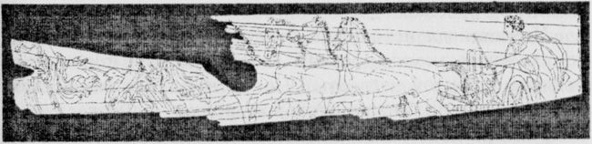 Изображение возничего ни квадриге на пластине из слоновой кости. Курган Куль-Оба. IV в. до н. э.