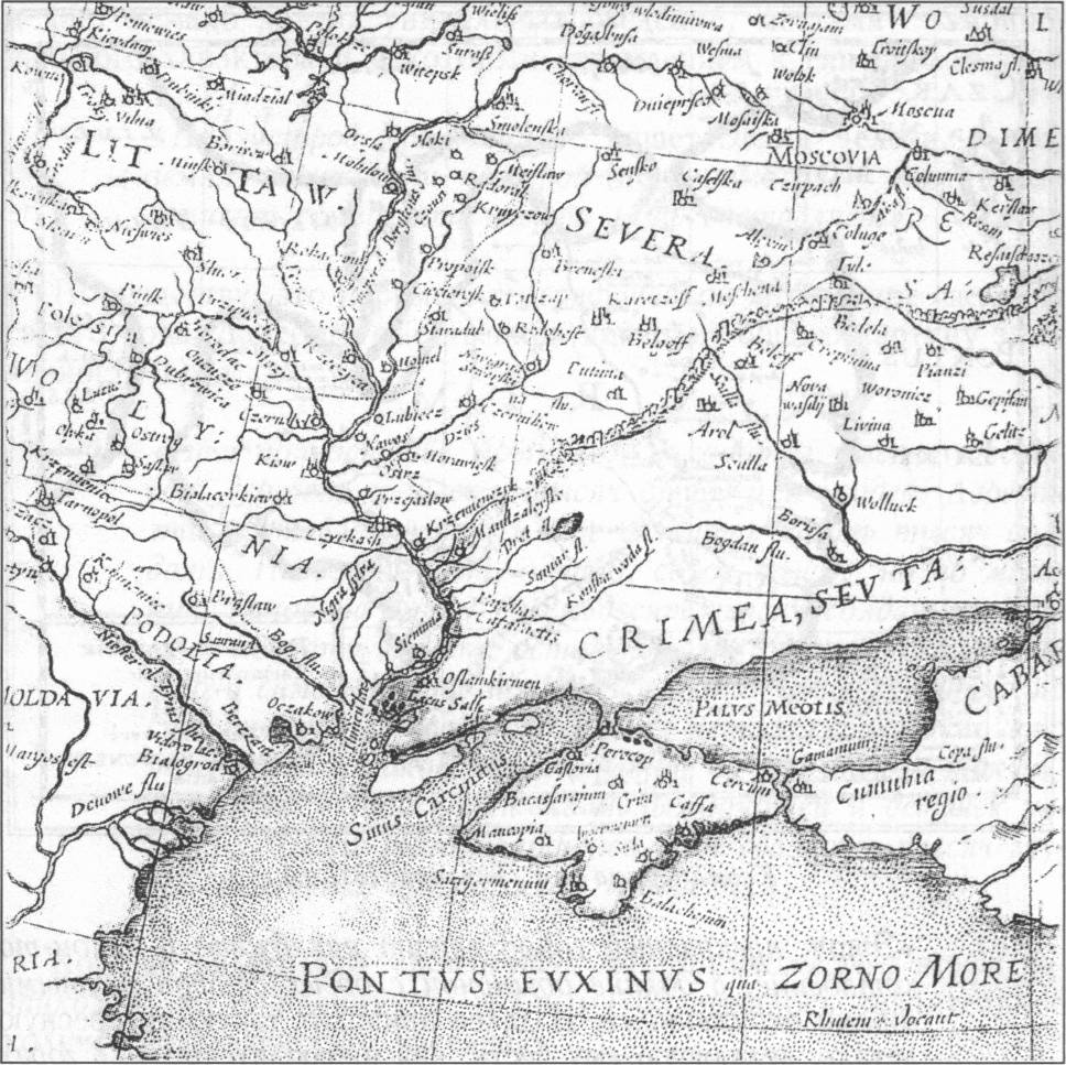 Средневековая карта 1641 года — периода путешествия Эвлии Челеби в Крым