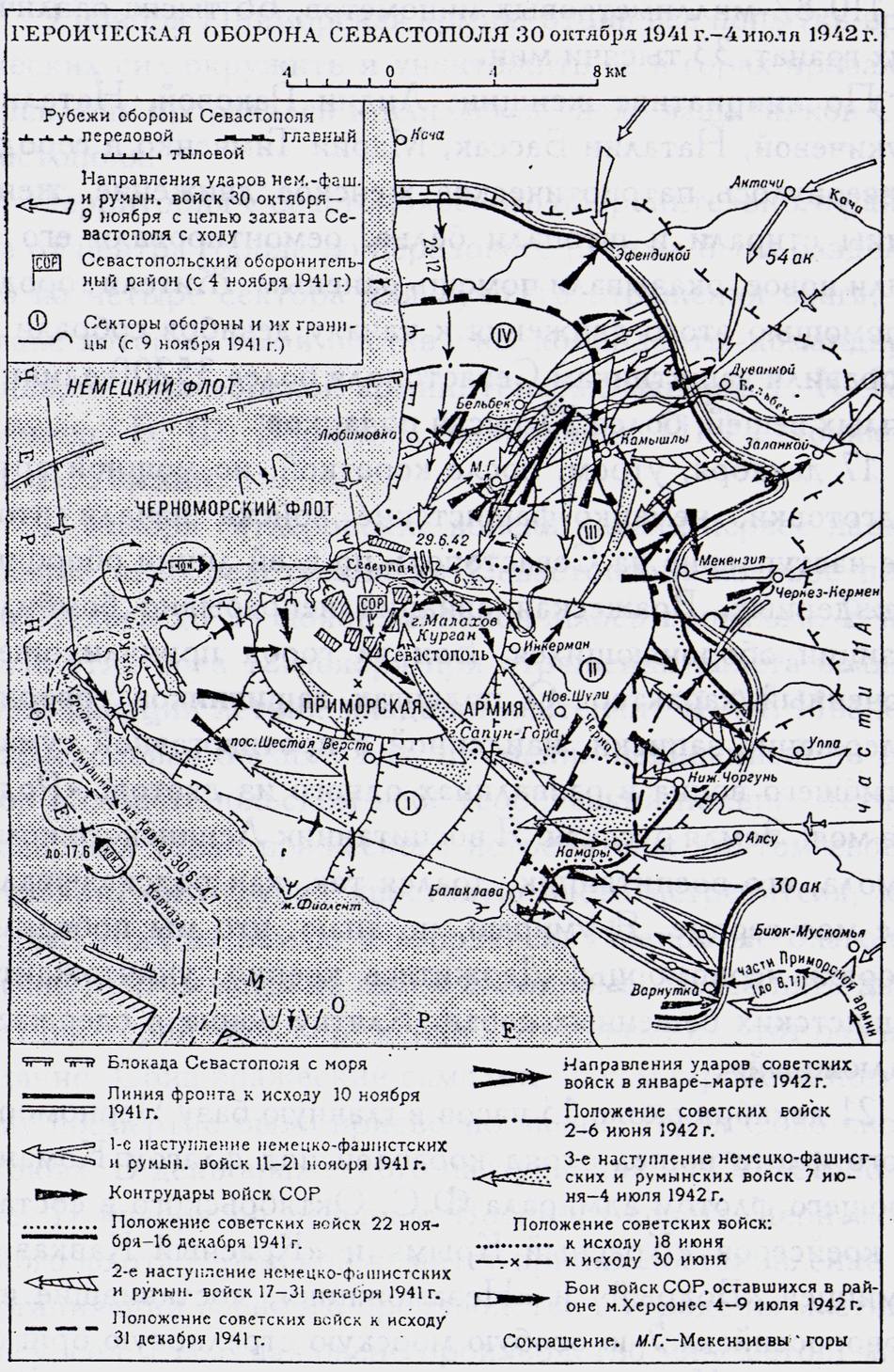 Рисунок 21. Оборона Севастополя (30 октября 1941 — 4 июля 1942 годов)