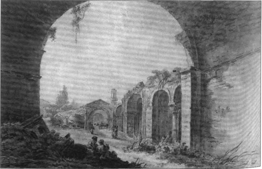 Балтазар де ла Траверс. 1798 г. Вид на руины медресе в Старом Крыму