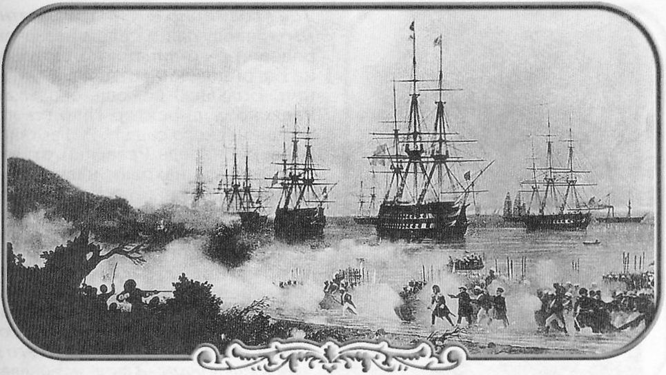 Высадка отряда Н.Н. Раевского у р. Шахе и Субаши 3 мая 1839 года. С картины И.К. Айвазовского