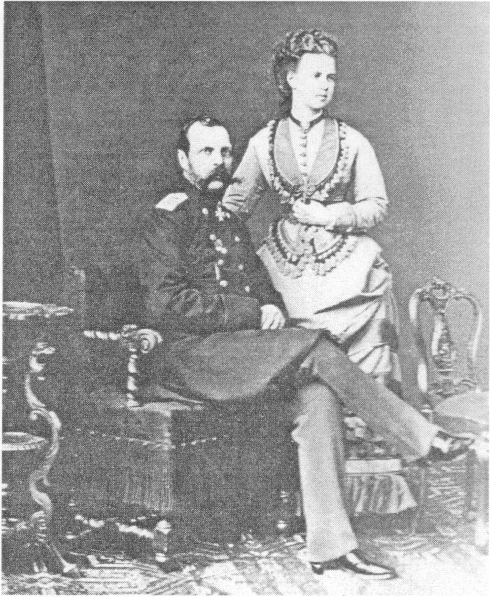 Александр II с дочерью, великой княжной Марией Александровной (1853—1920). Фотография начала 1870-х
