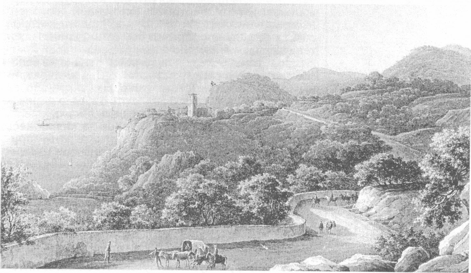 Ореанда. «Домик с башней» для гостей. Н.Г. Чернецов. Акварель. 1836 г