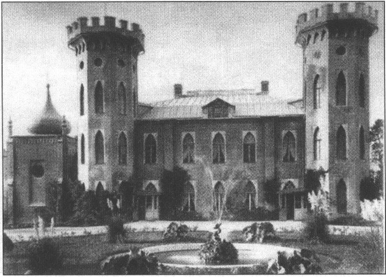 Гаспра. Дворец А.Н. Голицына в имении «Александрия». Северный фасад. 1860 г.