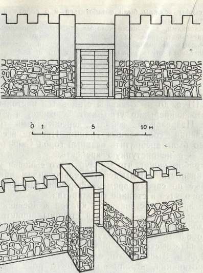 Реконструкция оборонительной стены второго строительного периода. II в. до н. э
