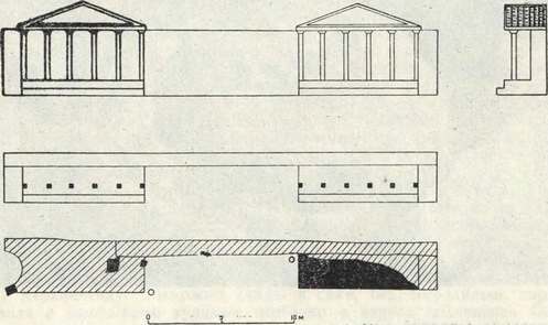 Реконструкция здания с портиками. IV—III вв. до н. э