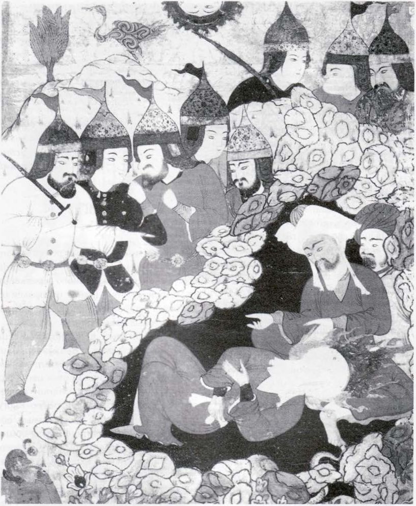 Мухаммад и Абу Бакр в пещере. Миниатюра. Турция. XVII в.