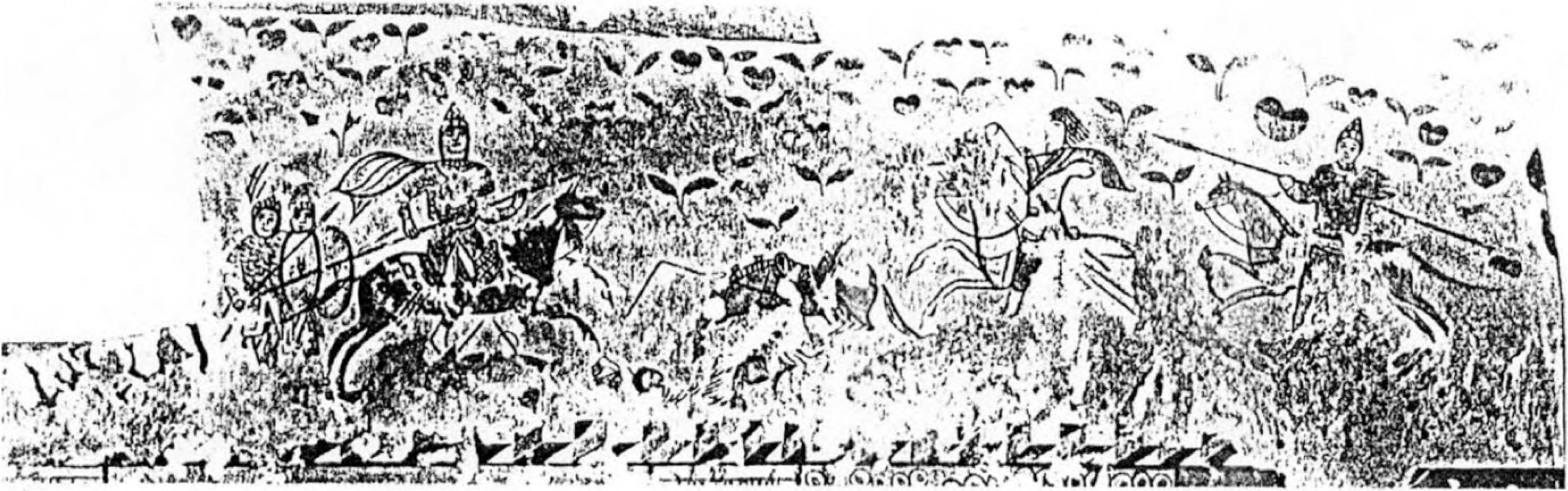 Рис. 108. Сцена конного боя в росписи Стасовского склепа 1872 г.