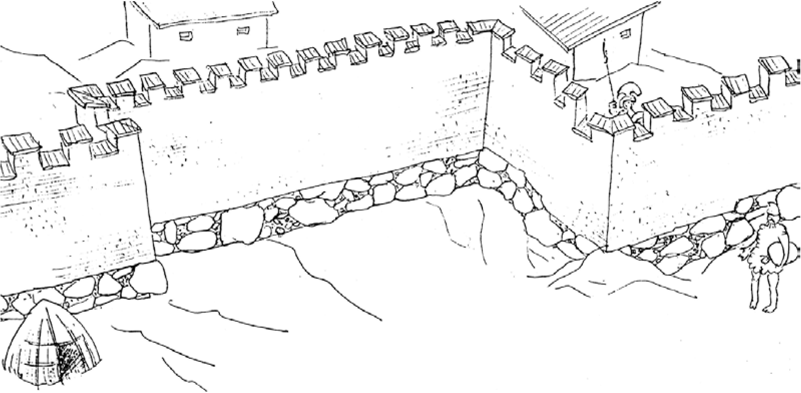 Рис. 11. Укрепления акрополя Мирмекия второй половины VI в. до н.э. (реконструкция И.О. Гурова)