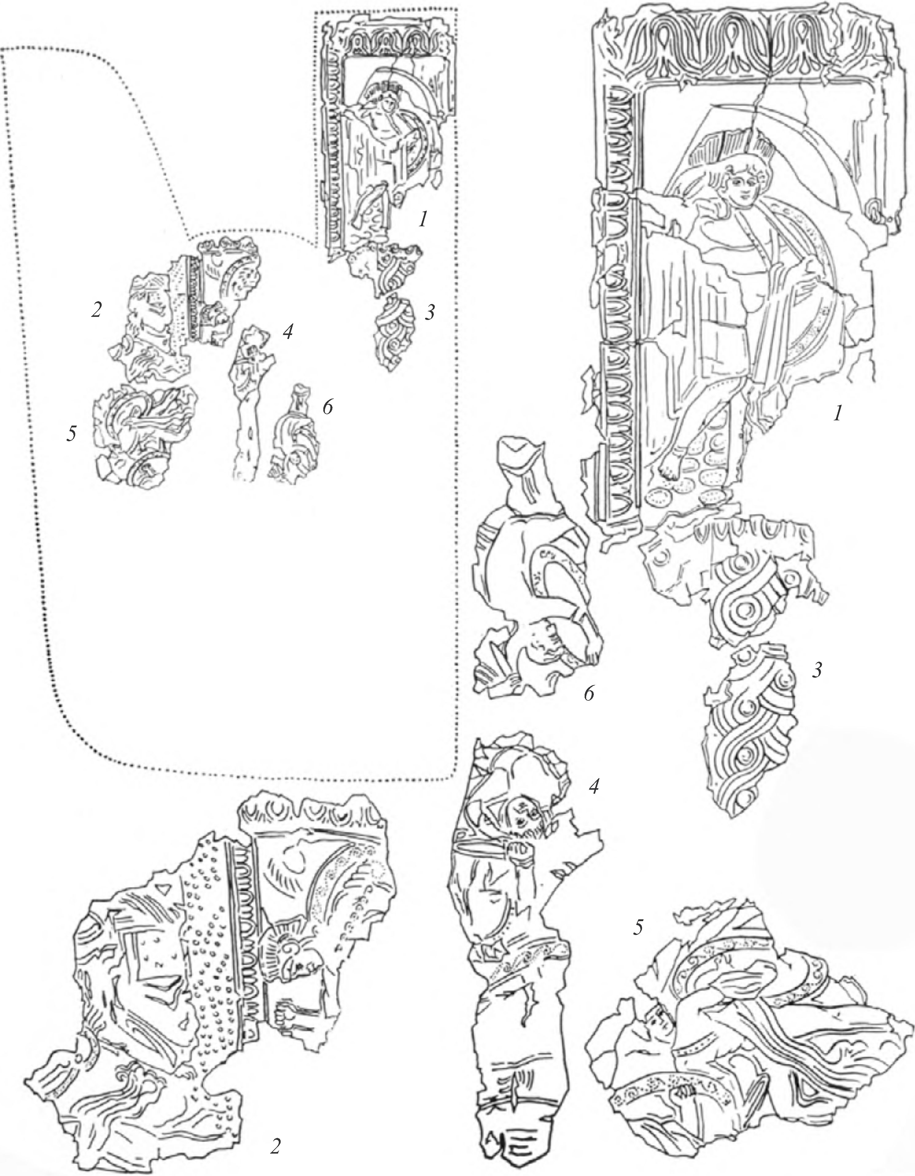 Рис. 29. Серебряная накладка на горит из кургана Карагодеуашх (по Е.В. Черненко)