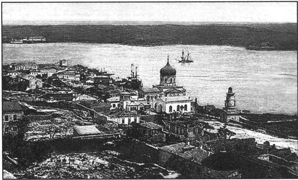 Севастополь. Общий вид города. Литография. 1898 г.