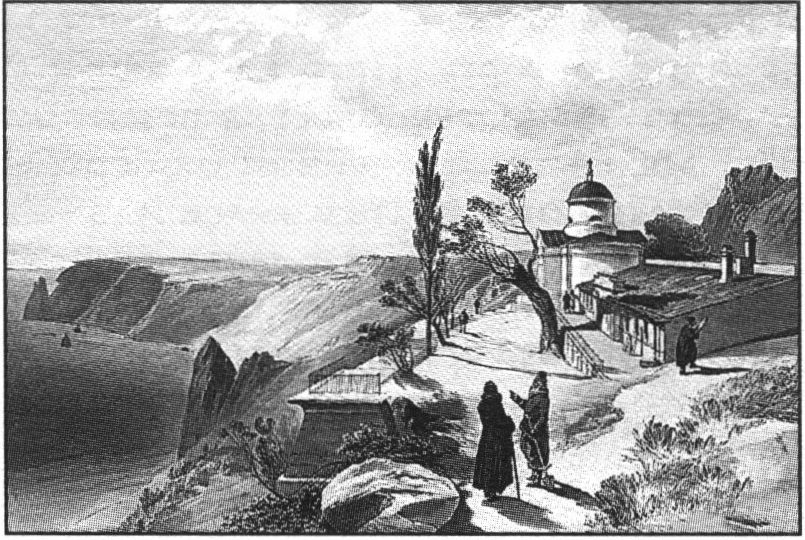Монастырь Святого Георгия и мыс Фиолент. Вильям Симпсон. 1855 г.